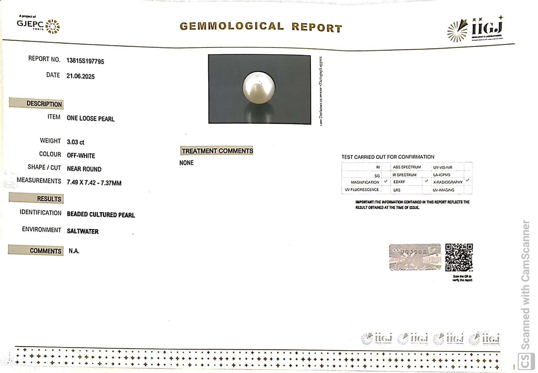 3.03/CT Natural South Sea Pearl Beads With Lab Certificate (1550)