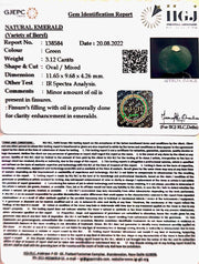 3.12/CT Natural Panna Stone with Govt. Lab Certified (3441)