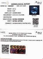 Load image into Gallery viewer, 3.91/CT Natural Blue Sapphire with Govt Lab Certificate-BLUSA9T
