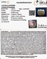 10.98 Carat Natural Ceylonese Pukhraj with Govt Lab Certificate-4551