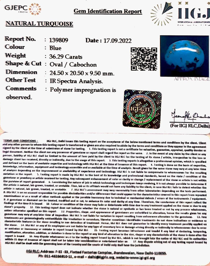 40.28 Carat Turquoise-(1221)