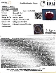 3.97/CT Natural Indian Ruby with Govt. Lab Certificate-(1221)