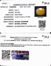 9.04/CT Natural Ceylonese Pukhraj Stone with Govt Lab Certificate-4551