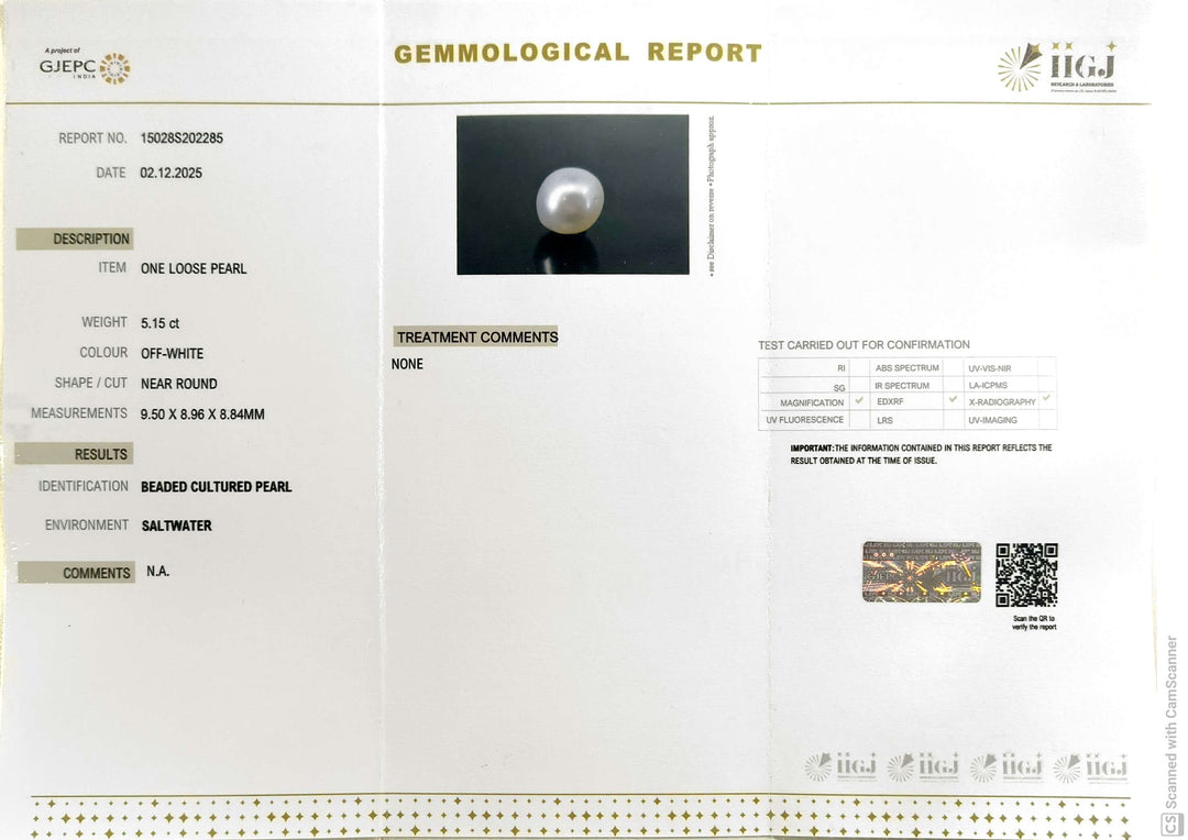 5.15/CT Natural South Sea Pearl With Lab Certificate (1550)