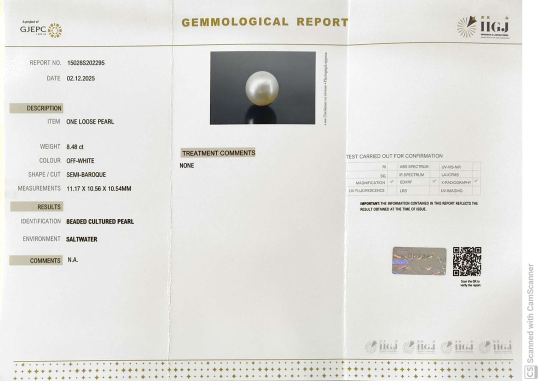 4.67/CT Natural South Sea Pearl With Lab Certificate (1550)