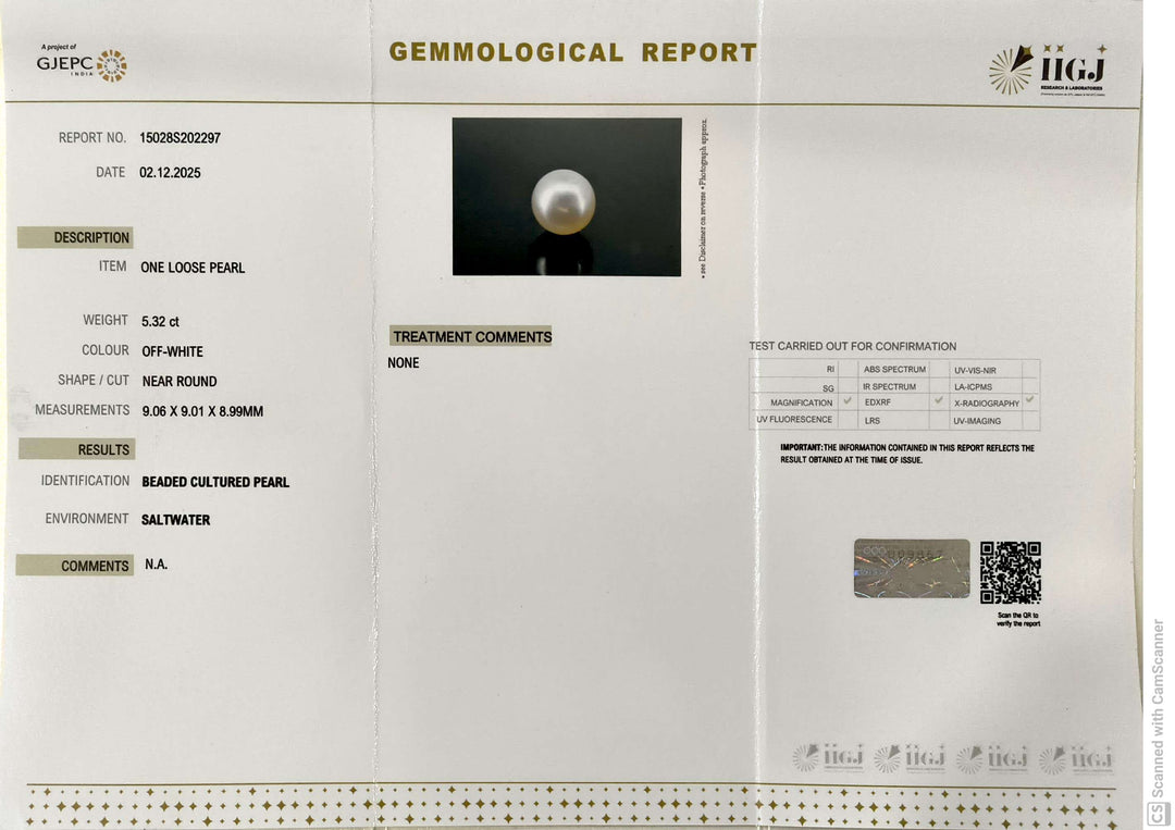 5.32/CT Natural South Sea Pearl With Lab Certificate (1550)