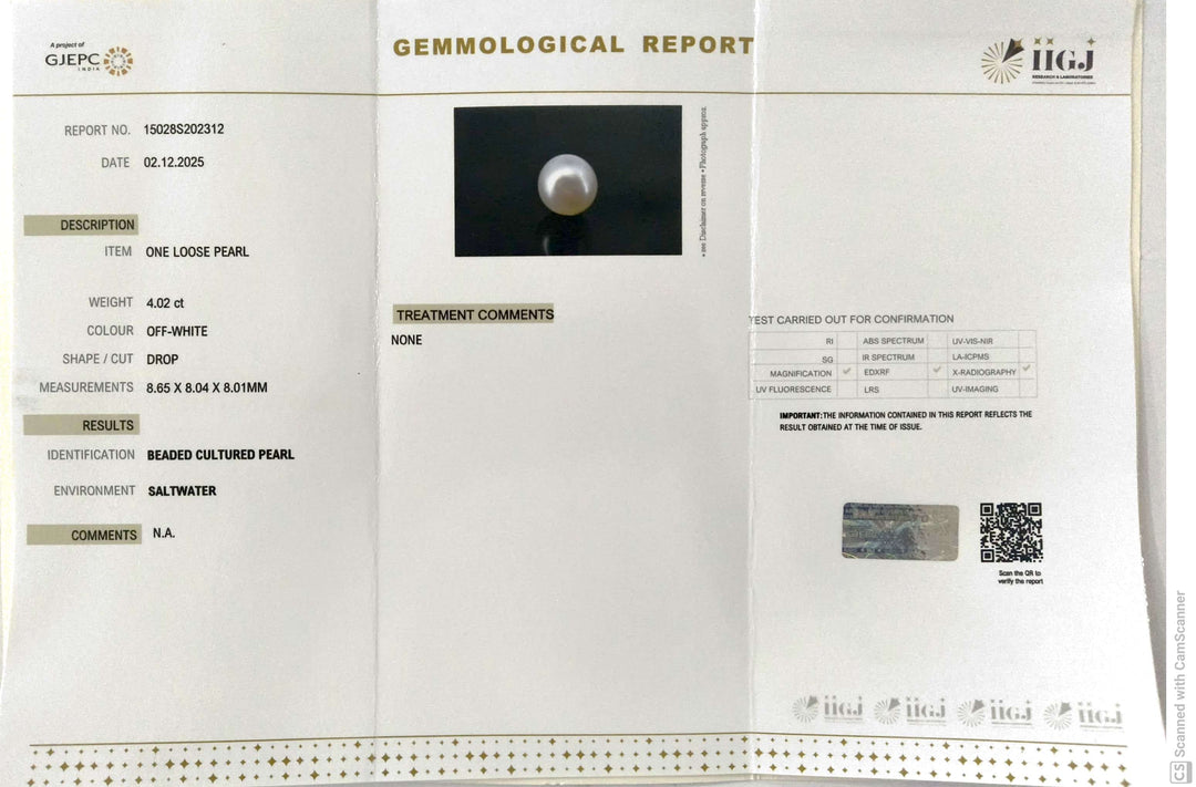 4.02/CT Natural South Sea Pearl With Lab Certificate (1550)