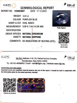 Load image into Gallery viewer, 4.02/CT Natural Blue Sapphire with Govt Lab Certificate-BLUSA9T
