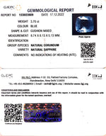 Load image into Gallery viewer, 3.70/CT Natural Blue Sapphire with Govt Lab Certificate-BLUSA9U

