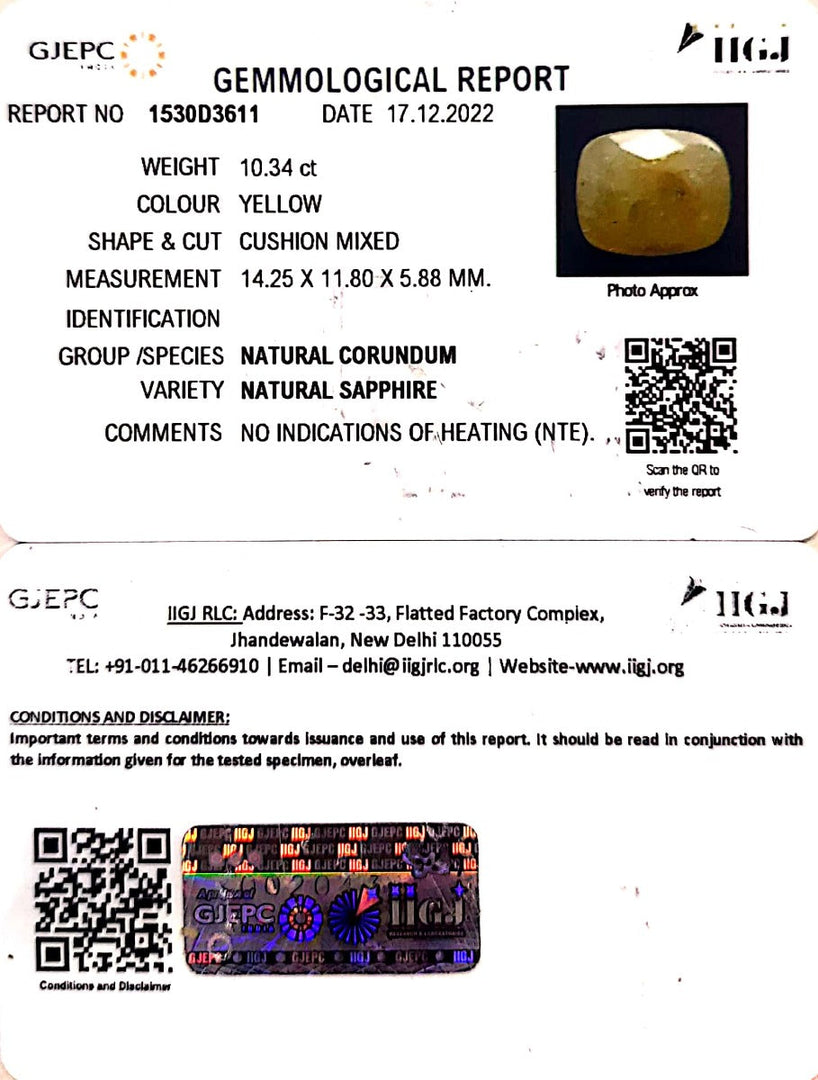 10.34/CT Natural Ceylonese Pukhraj with Govt Lab Certificate-(4551)