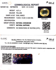4.87/CT Natural Ceylonese Pukhraj with Govt Lab Certificate-YELSA9U