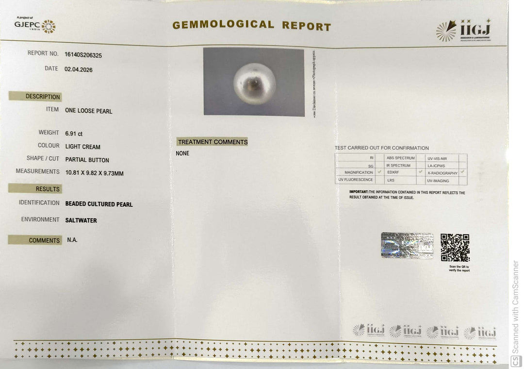 6.91/CT Natural South Sea Pearl With Lab Certificate-16140S206325