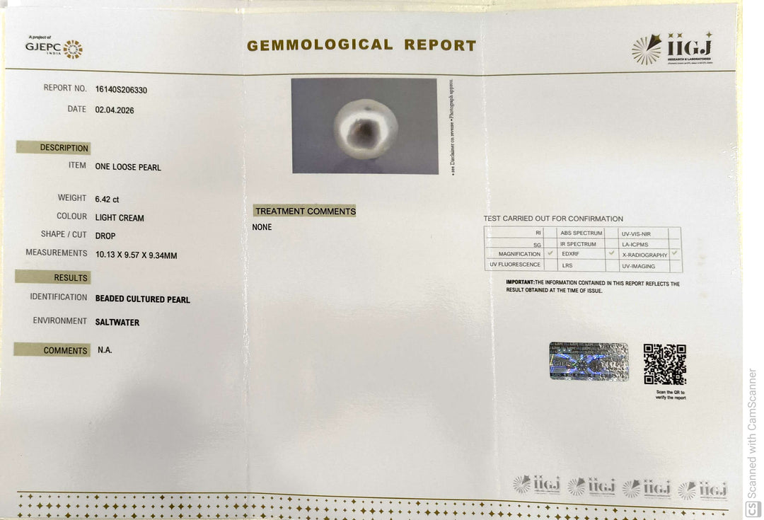 6.42/CT Natural South Sea Pearl With Lab Certificate-16140S206330
