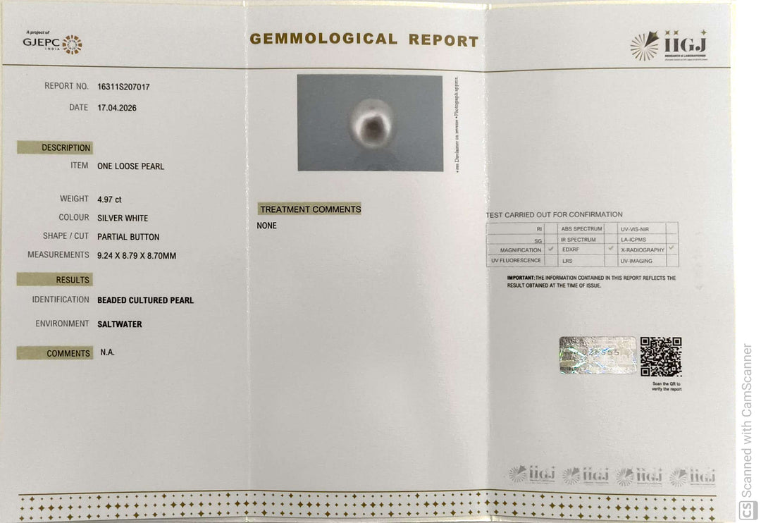 4.97/CT Natural South Sea Pearl With Lab Certificate-16311S207017