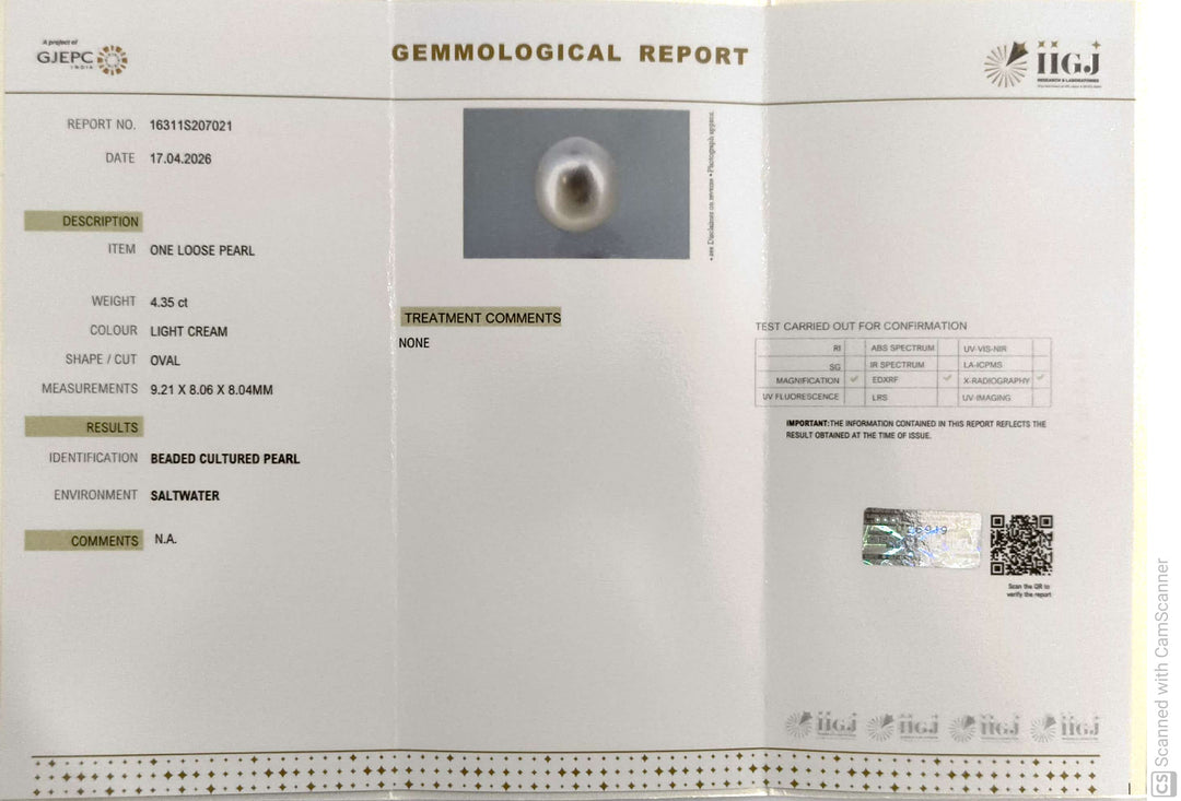 4.35/CT Natural South Sea Pearl With Lab Certificate-16311S207021