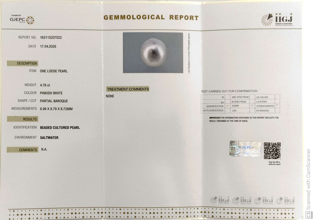 4.78/CT Natural South Sea Pearl With Lab Certificate-16311S207022