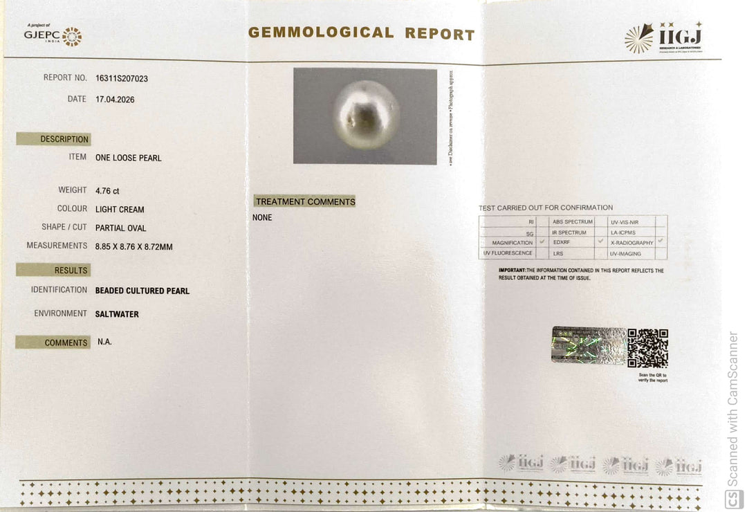 4.76/CT Natural South Sea Pearl With Lab Certificate-16311S207023