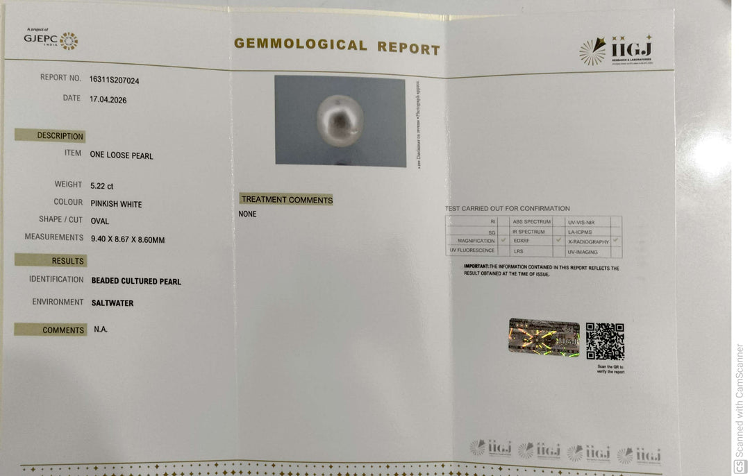 5.22/CT Natural South Sea Pearl With Lab Certificate-16311S207024