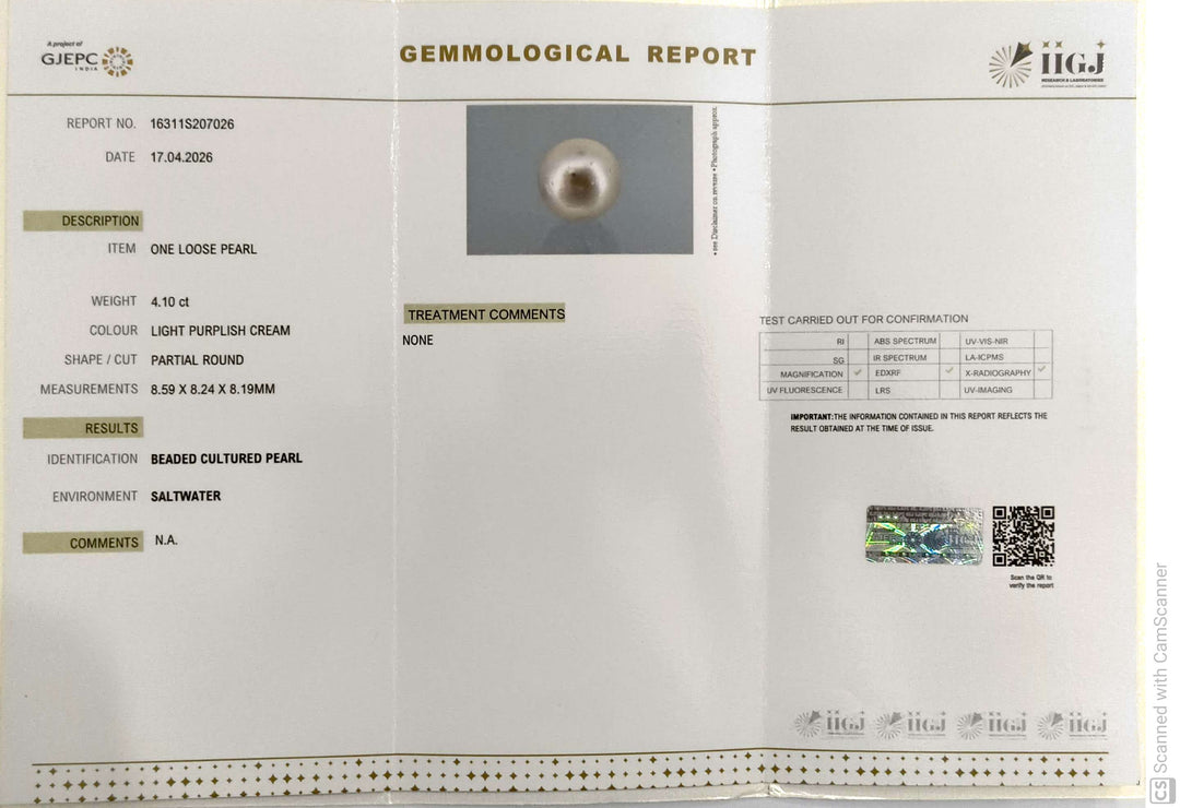 4.1/CT Natural South Sea Pearl With Lab Certificate-16311S207026