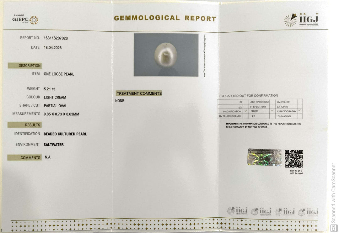 5.21/CT Natural South Sea Pearl With Lab Certificate-16311S207028