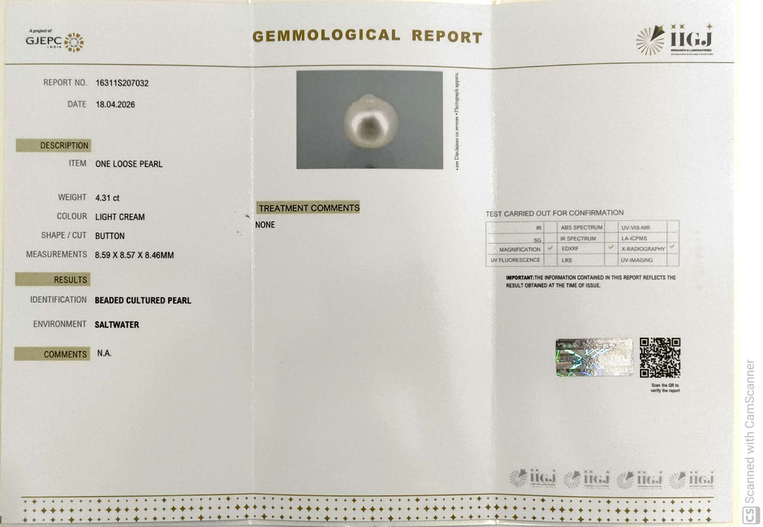 4.31/CT Natural South Sea Pearl With Lab Certificate-16311S207032