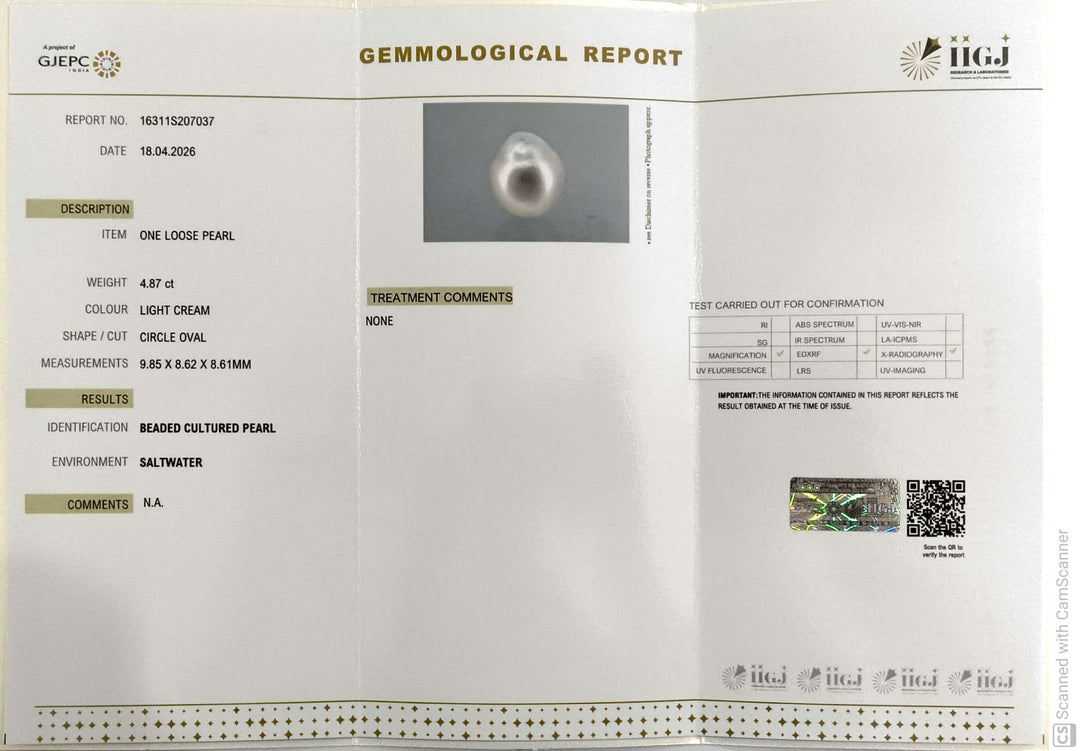 4.87/CT Natural South Sea Pearl With Lab Certificate-16311S207037