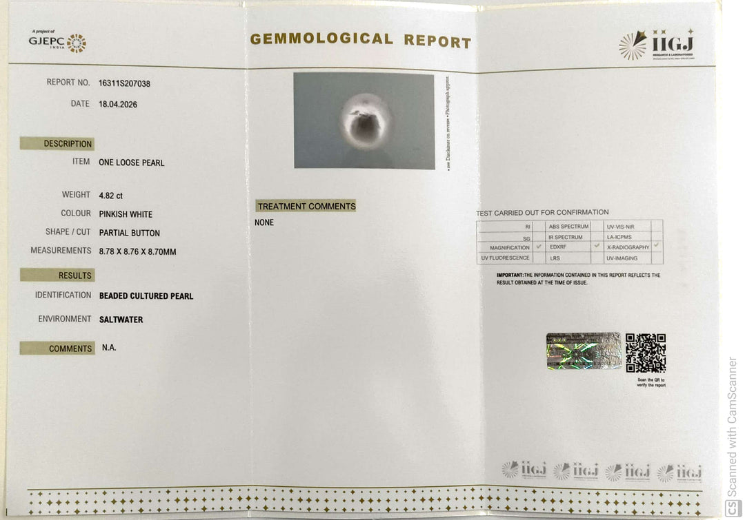 4.82/CT Natural South Sea Pearl With Lab Certificate-16311S207038