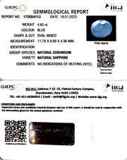 4.85/CT Natural Ceylonese Neelam with Govt Lab Certified (8991)