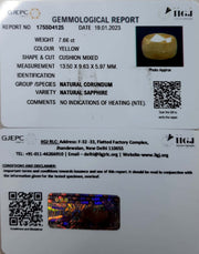 7.66/CT Natural Ceylonese Pukhraj with Govt Lab Certificate-(4551)