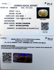 6.53/CT Natural Ceylonese Pukhraj with Govt Lab Certificate-(6771)