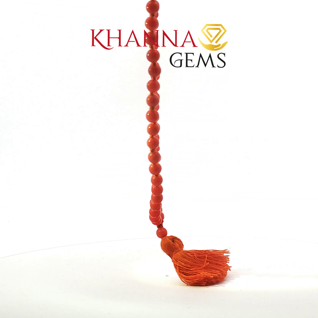 76.06 CARAT NATURAL RED CORAL BEADS MALA