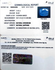 5.40/CT Natural Blue Sapphire with Govt Lab Certificate (6771)