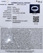 6.96/CT Natural Zircon with Govt. Lab certificate (3441)