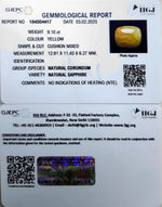 Load image into Gallery viewer, 9.10/CT Natural Yellow Sapphire with Govt Lab Certificate-(1221)
