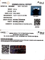 Load image into Gallery viewer, 7.27/CT Natural Blue Sapphire with Govt Lab Certificate (2331)
