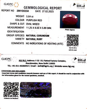5.84/CT Natural Neo Burma Ruby with Govt. Lab Certificate (3441)