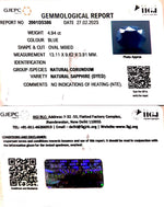 Load image into Gallery viewer, 4.94/CT Natural Blue Sapphire with Govt Lab Certificate (2331)
