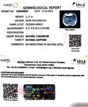 2.17/CT Natural White Sapphire with Govt Lab Certificate-2305D6693