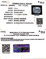 Load image into Gallery viewer, 7.24/CT Natural White Sapphire with Govt Lab Certificate (4551)
