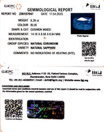 Load image into Gallery viewer, 8.29/CT Natural Blue Sapphire with Govt Lab Certificate-BLUSA9S
