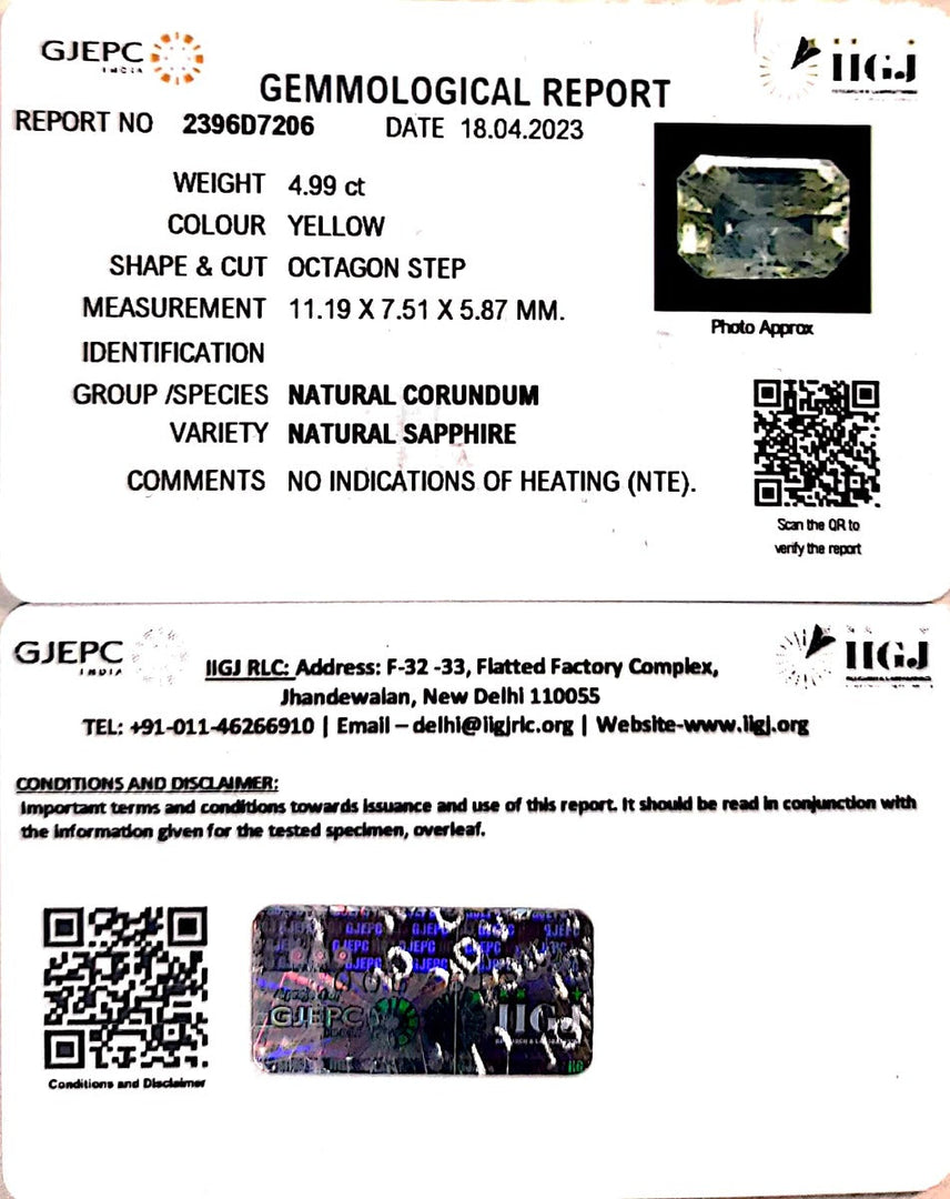 4.99/CT Natural Ceylonese Pukhraj with Govt Lab Certificate-YELSA9U