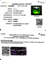 Load image into Gallery viewer, 3.12/CT Natural Peridot Stone With Govt. Lab Certificate-2586D8095
