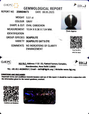 5.51/CT Natural Scapolite Cat's Eye with Govt. Lab Certified-(1221)