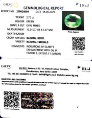 2.70/CT Natural Panna Stone with Govt. Lab Certificate (16650)