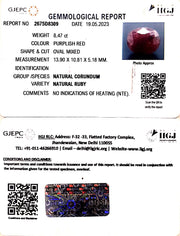 8.47/CT Natural Neo Burma Ruby with Govt. Lab Certificate (2331)
