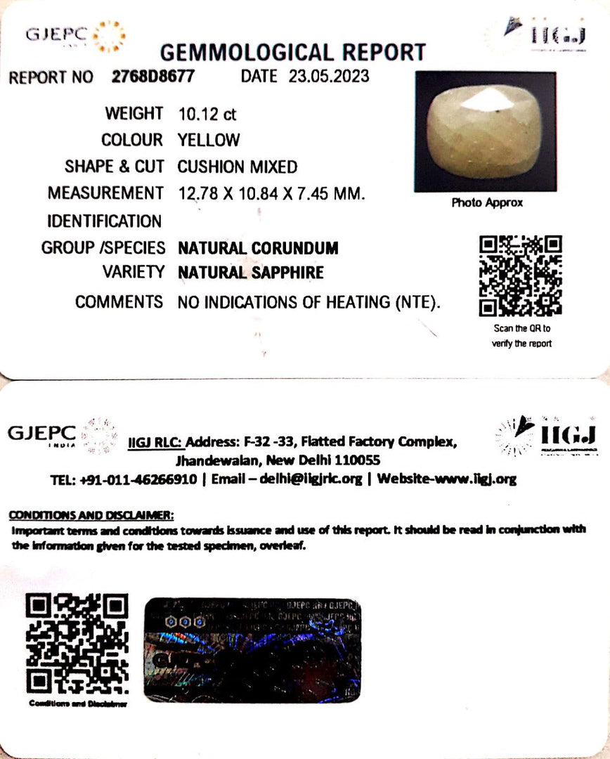 10.12/CT Natural Ceylonese Pukhraj with Govt Lab Certificate (4551)