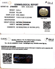 5.80/CT Natural Ceylonese Pukhraj with Govt Lab Certificate (4551)