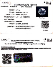 0.73/Cents Natural Diamond With Govt. Lab Certificate (140000)