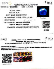 7.69/CT Natural Blue Sapphire with Govt Lab Certificate (4551)
