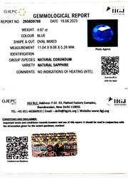 4.97/CT Natural Blue Sapphire with Govt Lab Certificate (8991)